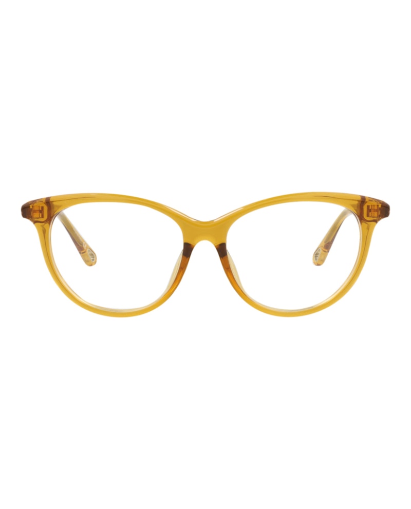Pre-owned Chloé Women's Chloe Cat Eyeframe Bio Injection Optical Frames In Yellow Yellow Transparent (ch0005oa/30009