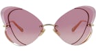 Chloe Cat Sonnenbrille mit Eye-Frame aus Metall Goldgoldviolett (CH0064S-30011506-004)