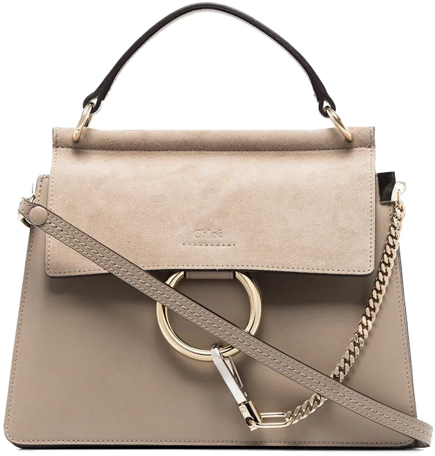 Chloe Faye Top Handle Bag Small Grey Leather - ES