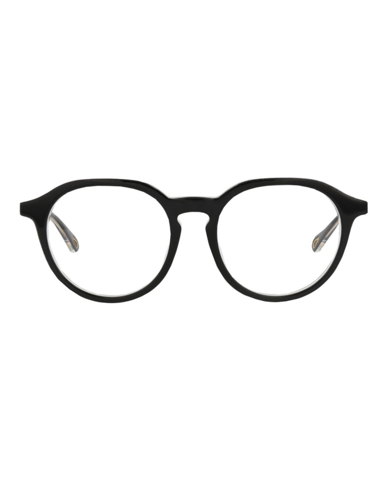 Pre-owned Chloé Women's Chloe Roundframe Bio Acetate Optical Frames In Black Black Transparent (ch0012oa/30009959/00