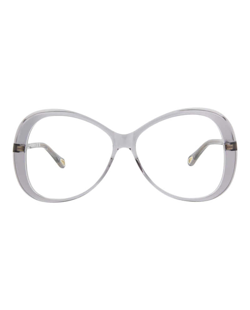 Pre-owned Chloé Women's Chloe Roundframe Bio Acetate Optical Frames In Grey Grey Transparent (ch0011o/30009851/003)