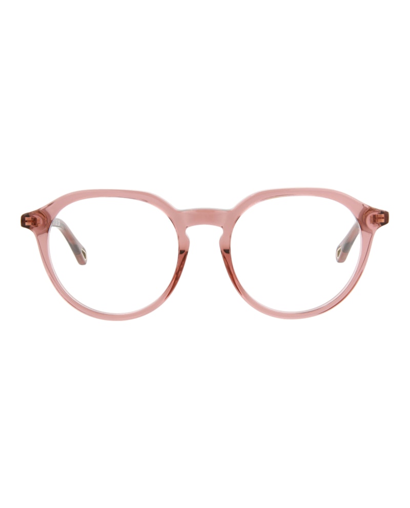 Pre-owned Chloé Women's Chloe Roundframe Bio Acetate Optical Frames In Pink Pink Transparent (ch0012o/30009838/006)
