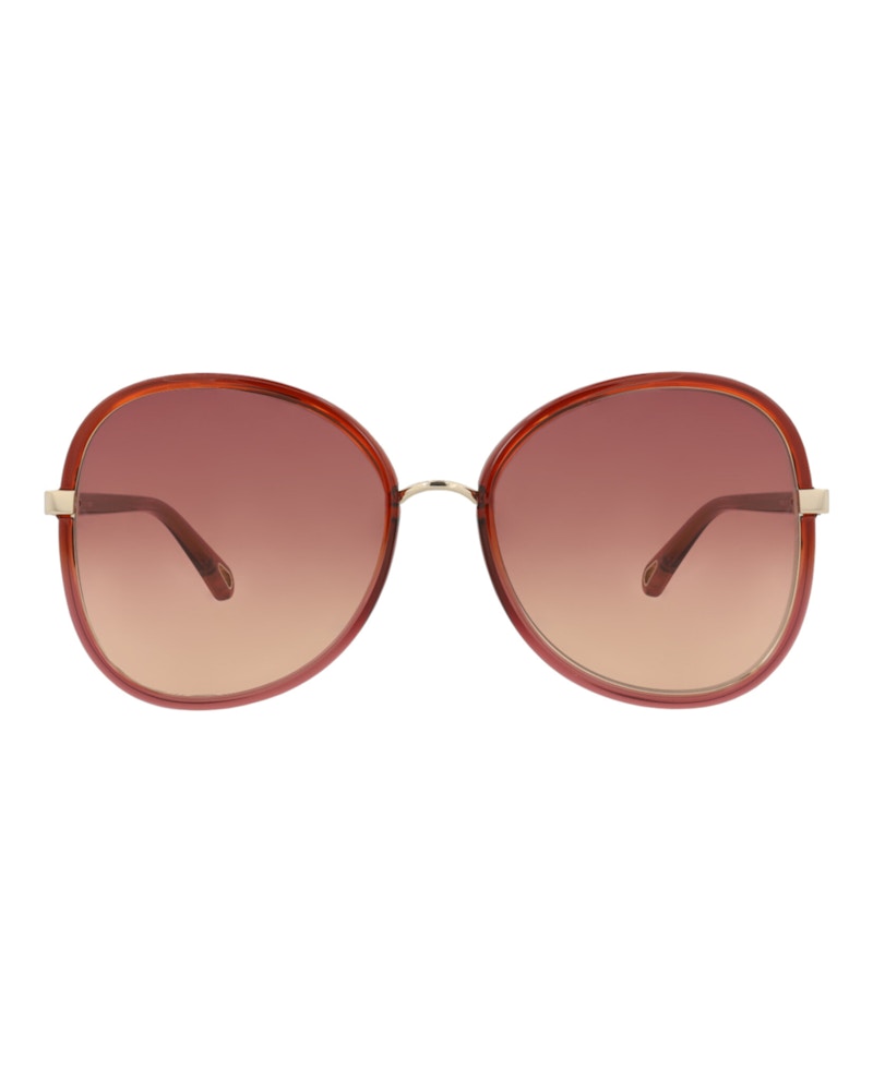 Chloe Round-Frame Bio Injection Sunglasses Red Red Red (CH0030S-30009792-007)