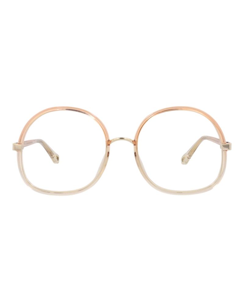 Pre-owned Chloé Women's Chloe Roundframe Injection Optical Frames In Orange Orange Transparent (ch0032o/30009868/004