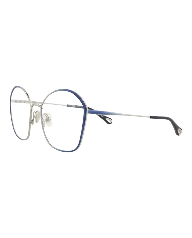 Chloe Round-Frame Metal Optical Frames Blue Blue Transparent (Ch0017o-30009856-001)