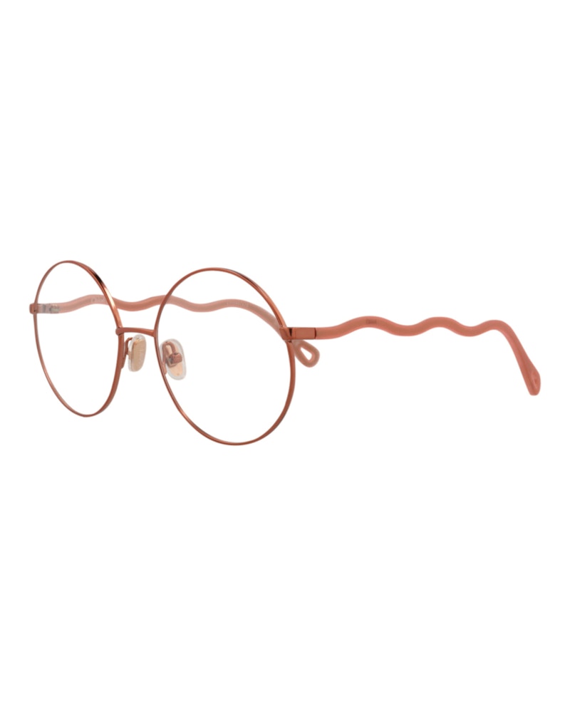 Chloe Round-Frame Metal Optical Frames Brown Pink Transparent (Ch0057o-30011445-001)