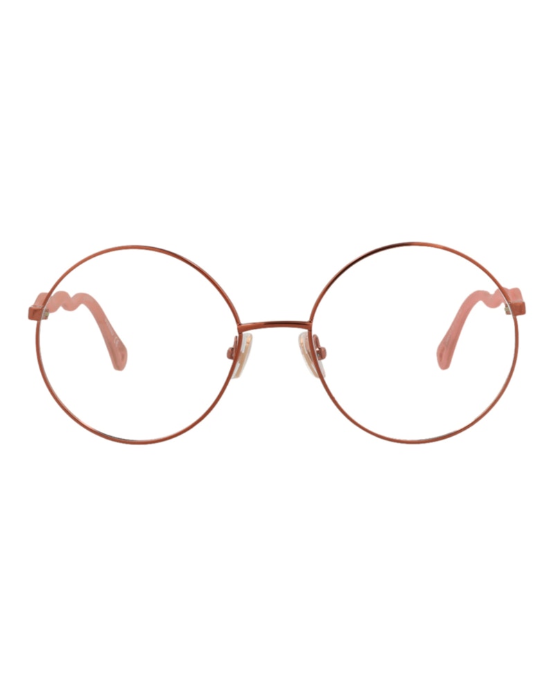 Chloe Round-Frame Metal Optical Frames Brown Pink Transparent (Ch0057o-30011445-001)