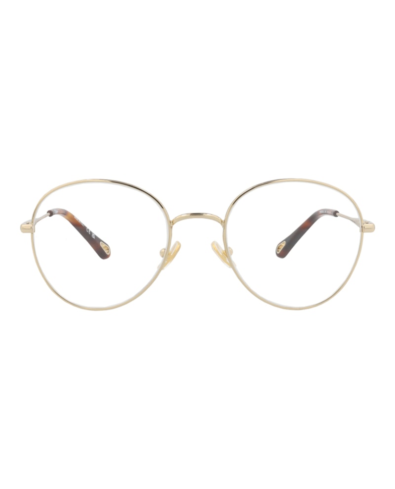 Pre-owned Chloé Women's Chloe Roundframe Metal Optical Frames In Gold Gold Transparent (ch0021oa/30009911/001)