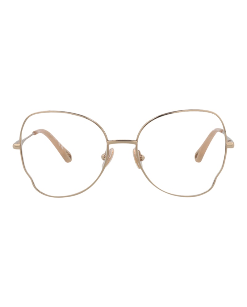 Pre-owned Chloé Women's Chloe Roundframe Metal Optical Frames In Gold Gold Transparent (ch0098o/30012434/002)