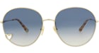 Chloe Round-Frame Metal Sunglasses Gold Gold Blue (CH0027S-30009812-002)