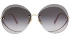 Chloe Round-Frame Metal Sunglasses Gold Gold Grey (CH0063S-30011429-001)