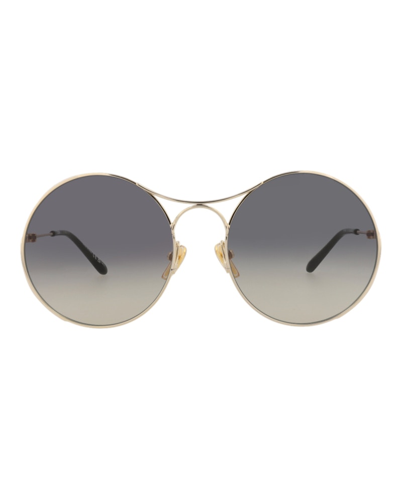 Chloe Round-Frame Metal Sunglasses Gold Gold Grey (CH0166S Chloe Round-Frame Metal Sunglasses Gold Gold Grey (CH0166S