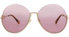 Chloe Round-Frame Metal Sunglasses Gold Gold Pink (CH0067S-30011433-004)