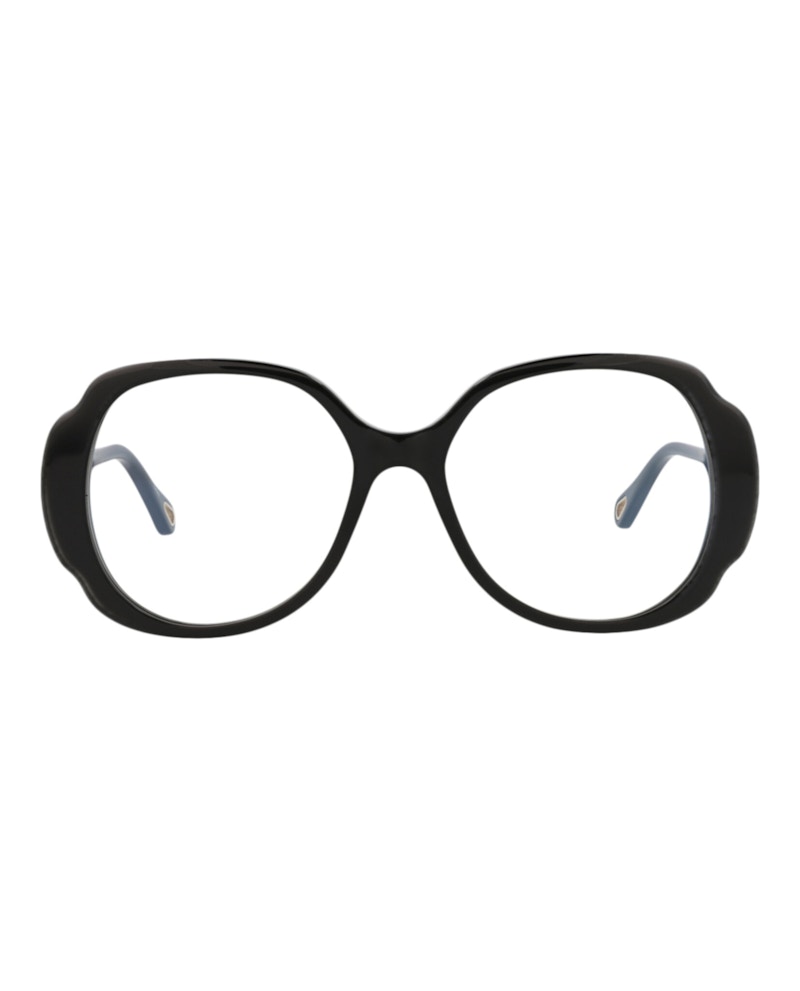 Pre-owned Chloé Women's Chloe Roundframe Recycled Acetate Sunglasses In Black Black Transparent (ch0196s/30014696/00