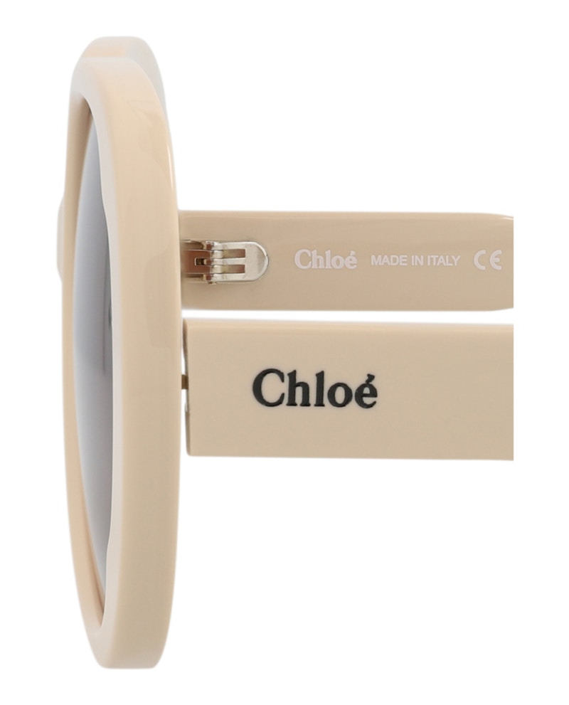 Chloe Round-Frame Recycled Acetate Sunglasses Ivory Ivory Brown (Ch0195s-30014680-005)