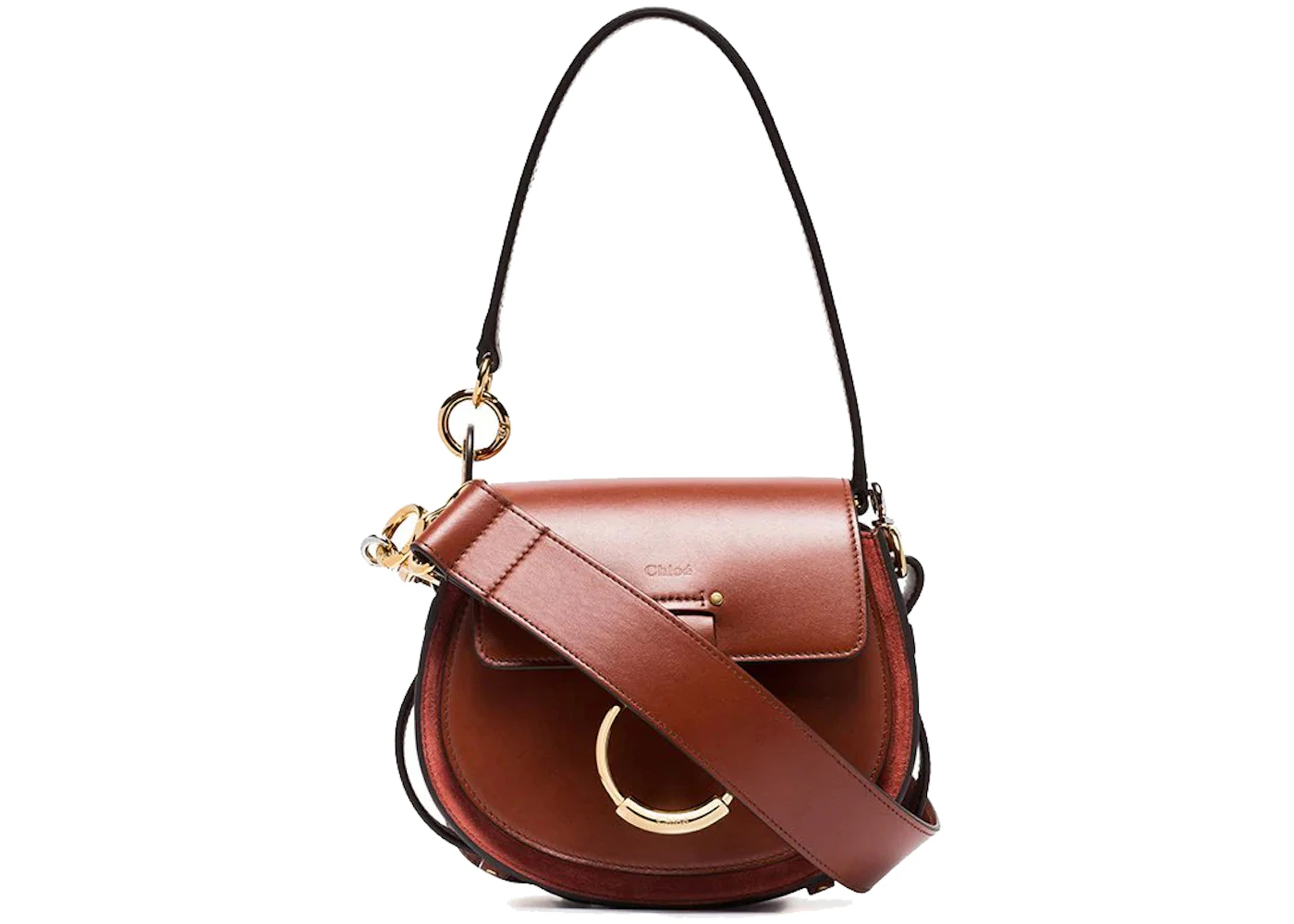 Chloe Small Tess Bag Brown In Calfskin Leather - Us