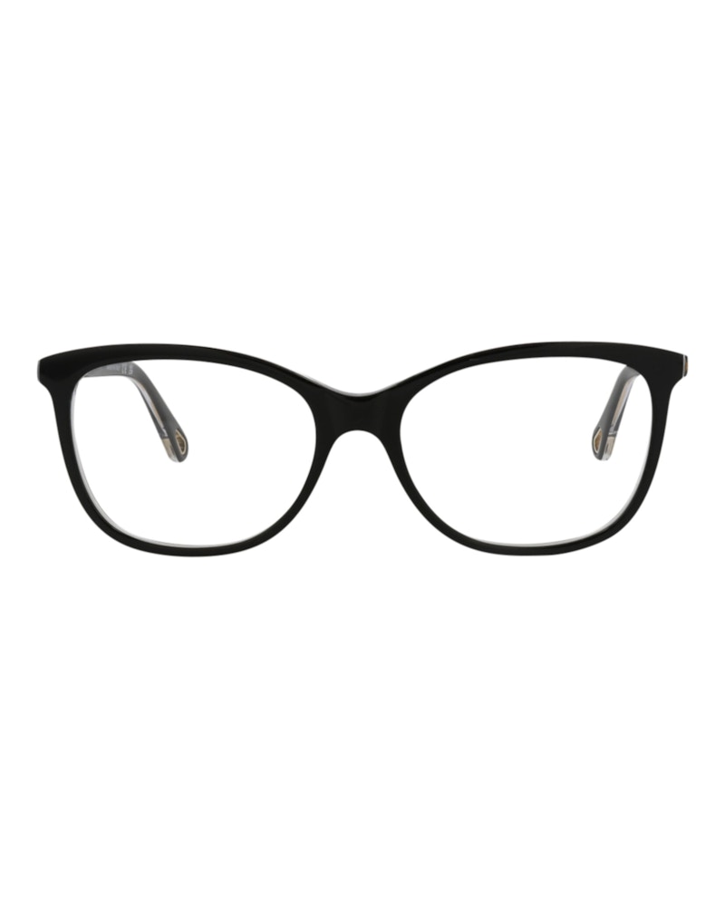 Pre-owned Chloé Women's Chloe Squareframe Bio Acetate Optical Frames In Black Black Transparent (ch0013o/30009835/00