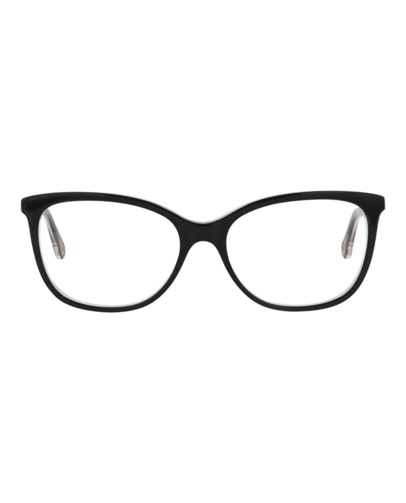 Pre-owned Chloé Women's Chloe Squareframe Bio Acetate Optical Frames In Black Black Transparent (ch0013o/30009835/00