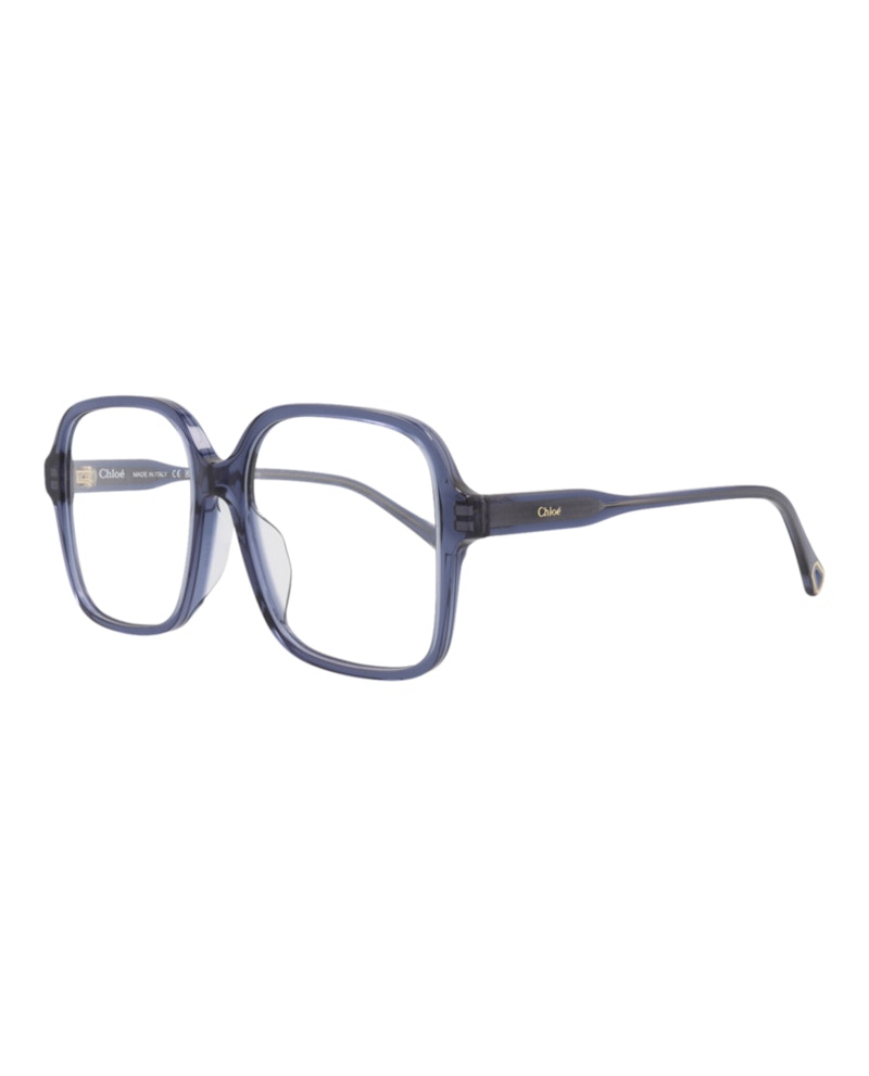 Pre-owned Chloé Women's Chloe Squareframe Bio Acetate Optical Frames In Blue Blue Transparent (ch0126oa/30013655/003