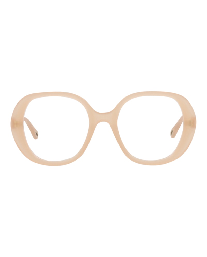 Pre-owned Chloé Women's Chloe Squareframe Bio Acetate Optical Frames In Nude Nude Transparent (ch0053o/30011508/004)