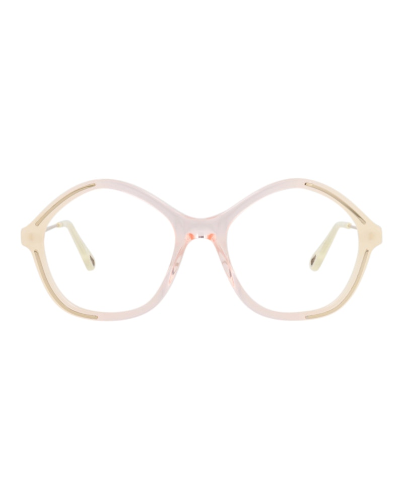 Pre-owned Chloé Women's Chloe Squareframe Bio Acetate Optical Frames In Yellow Gold Transparent (ch0062o/30011511/00