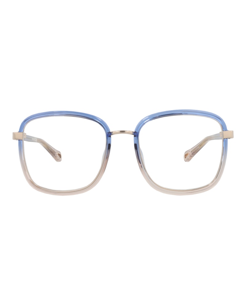 Pre-owned Chloé Women's Chloe Squareframe Injection Optical Frames In Blue Blue Transparent (ch0034o/30009830/006)