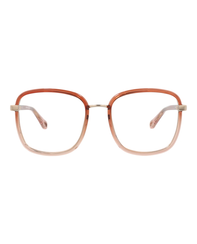 Pre-owned Chloé Women's Chloe Squareframe Injection Optical Frames In Orange Orange Transparent (ch0034o/30009830/00