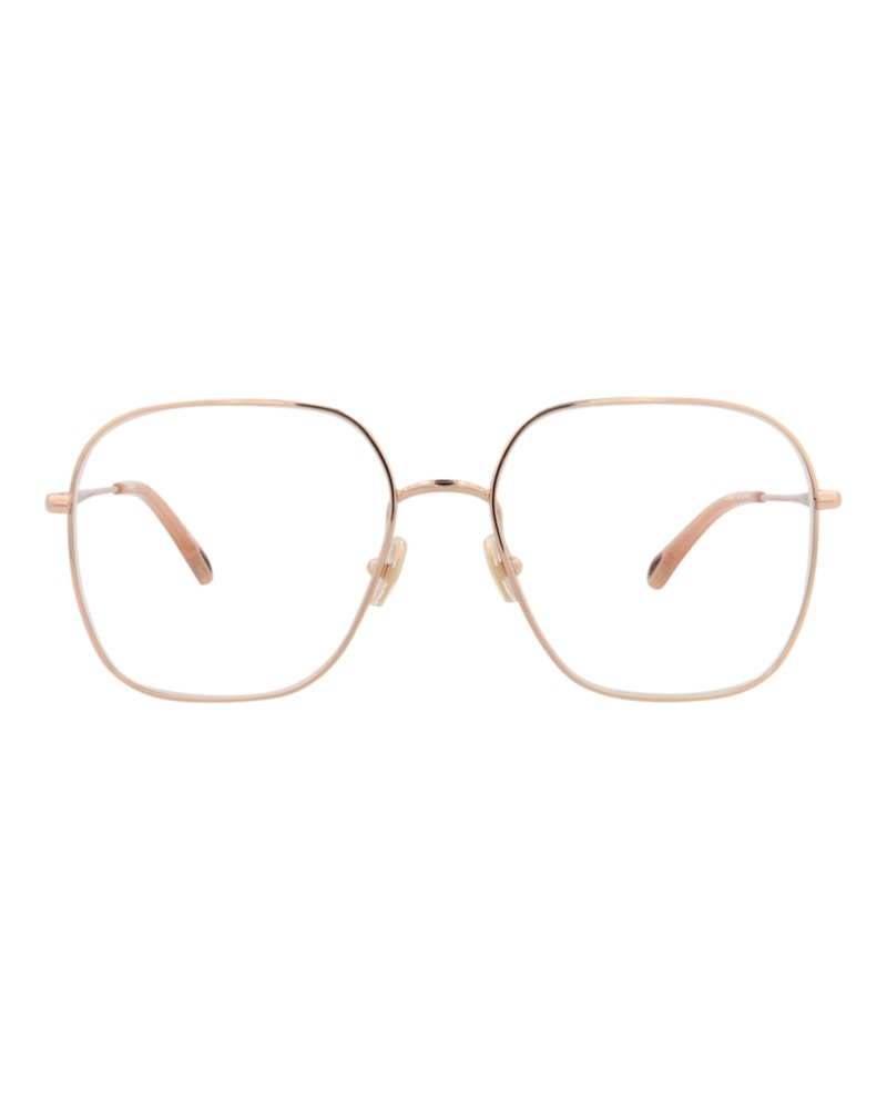 Pre-owned Chloé Women's Chloe Squareframe Metal Optical Frames In Gold Gold Transparent (ch0023o/30009875/002)
