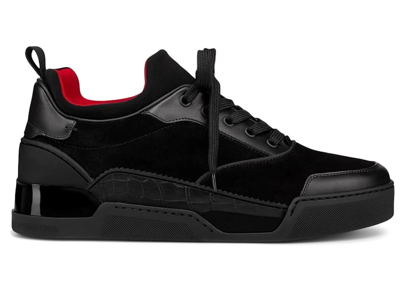 ルブタン スニーカー シューズ Aurelien 3170921 Shoes Black Christian Louboutin Aurelien Flat Black Men's - 3170921 BK01