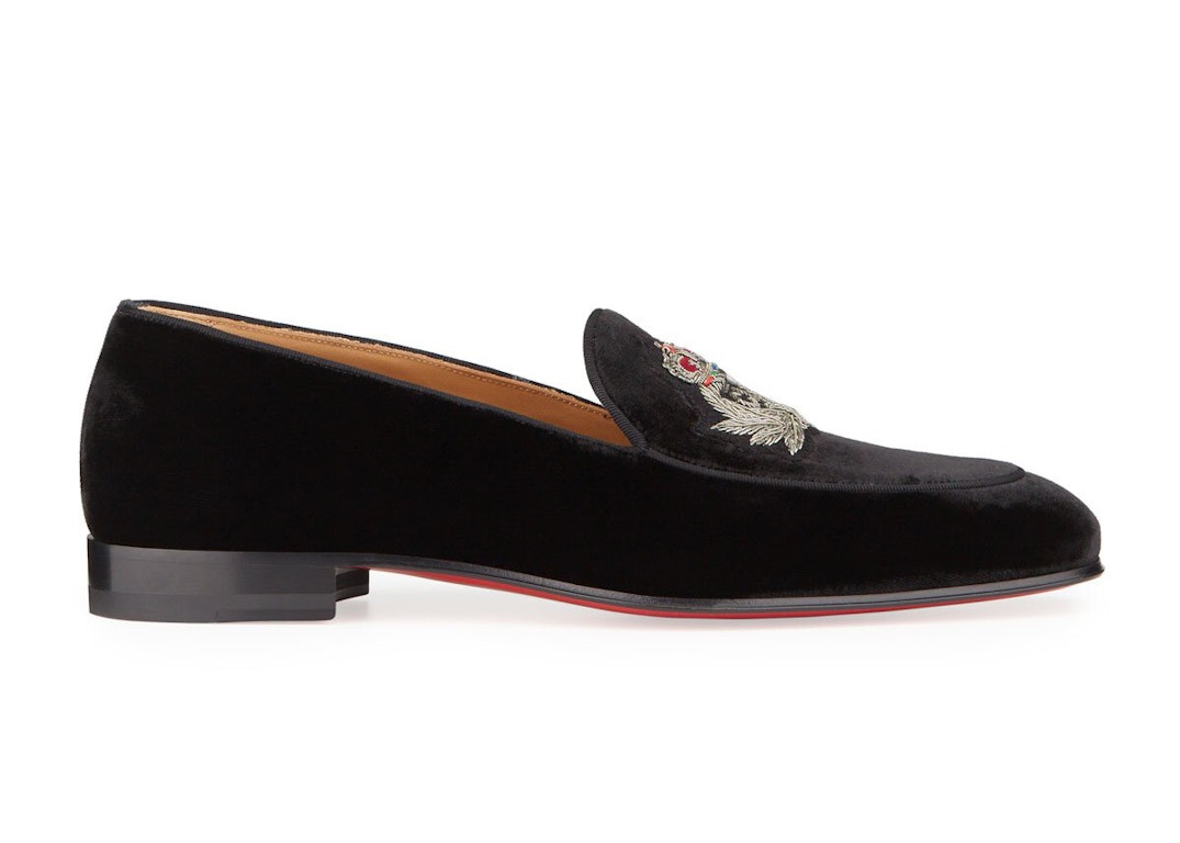 Pre-owned Christian Louboutin Crest On The Nile Flat Black