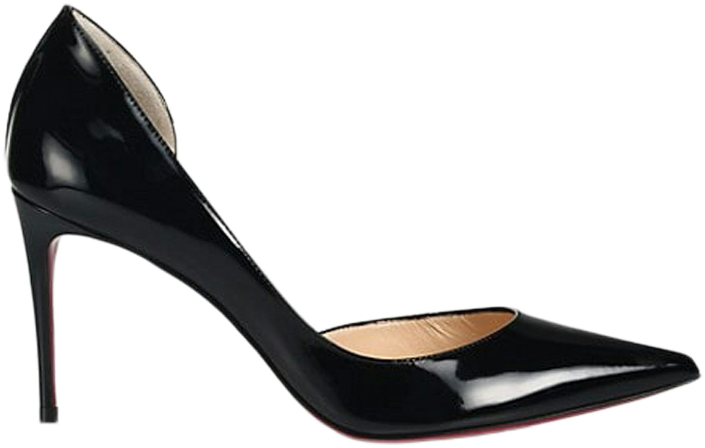 Christian Louboutin Black Patent Leather Lady Peep Toe Platform Pumps Size 35