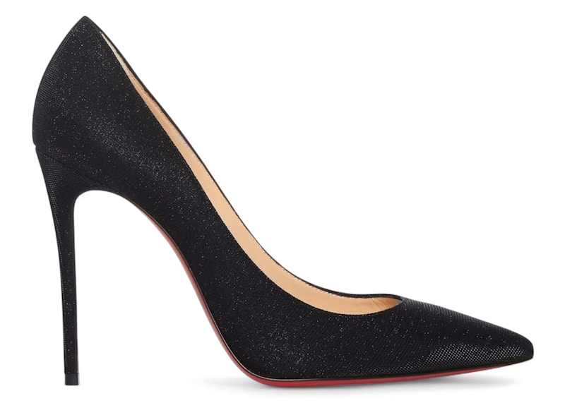 Pre-owned Christian Louboutin Kate 100 Glitter Pumps (women's) Sneakers In Black
