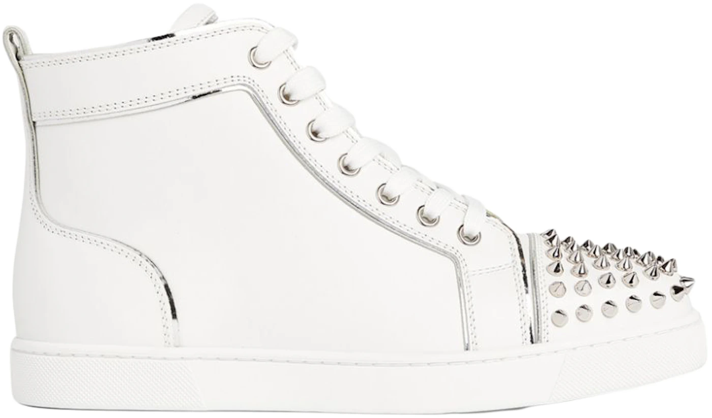 Christian Louboutin White Leather Louis Spikes High Top Sneakers Size 39.5 Christian  Louboutin