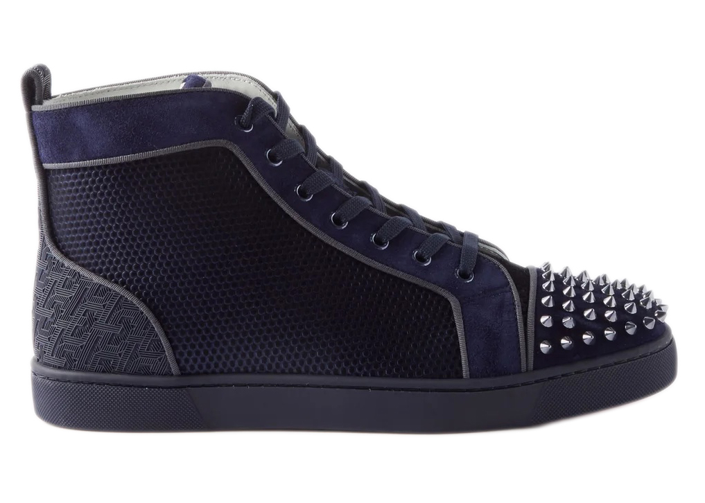 Christian Louboutin Rollerboy Spikes Flat Black Velvet Men's