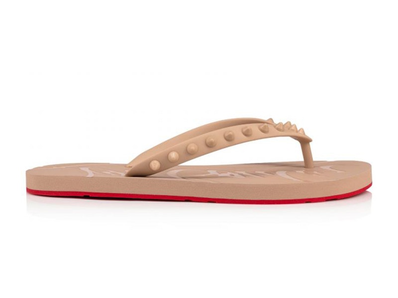 Christian Louboutin Loubi Flip Slide Nude Nude (Women's