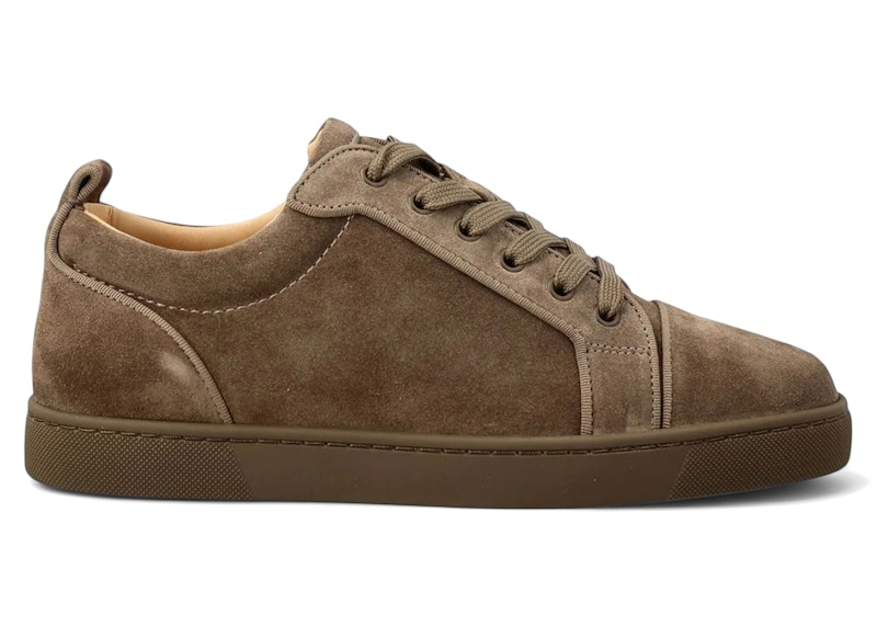 Pre-owned Christian Louboutin Men's Louis Junior Orlato Flat Sneakers In Sierra