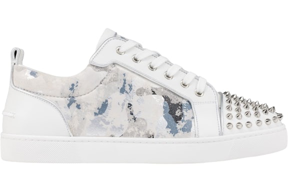 Christian Louboutin Louis Junior Spikes Orlato WhiteSilver Silver