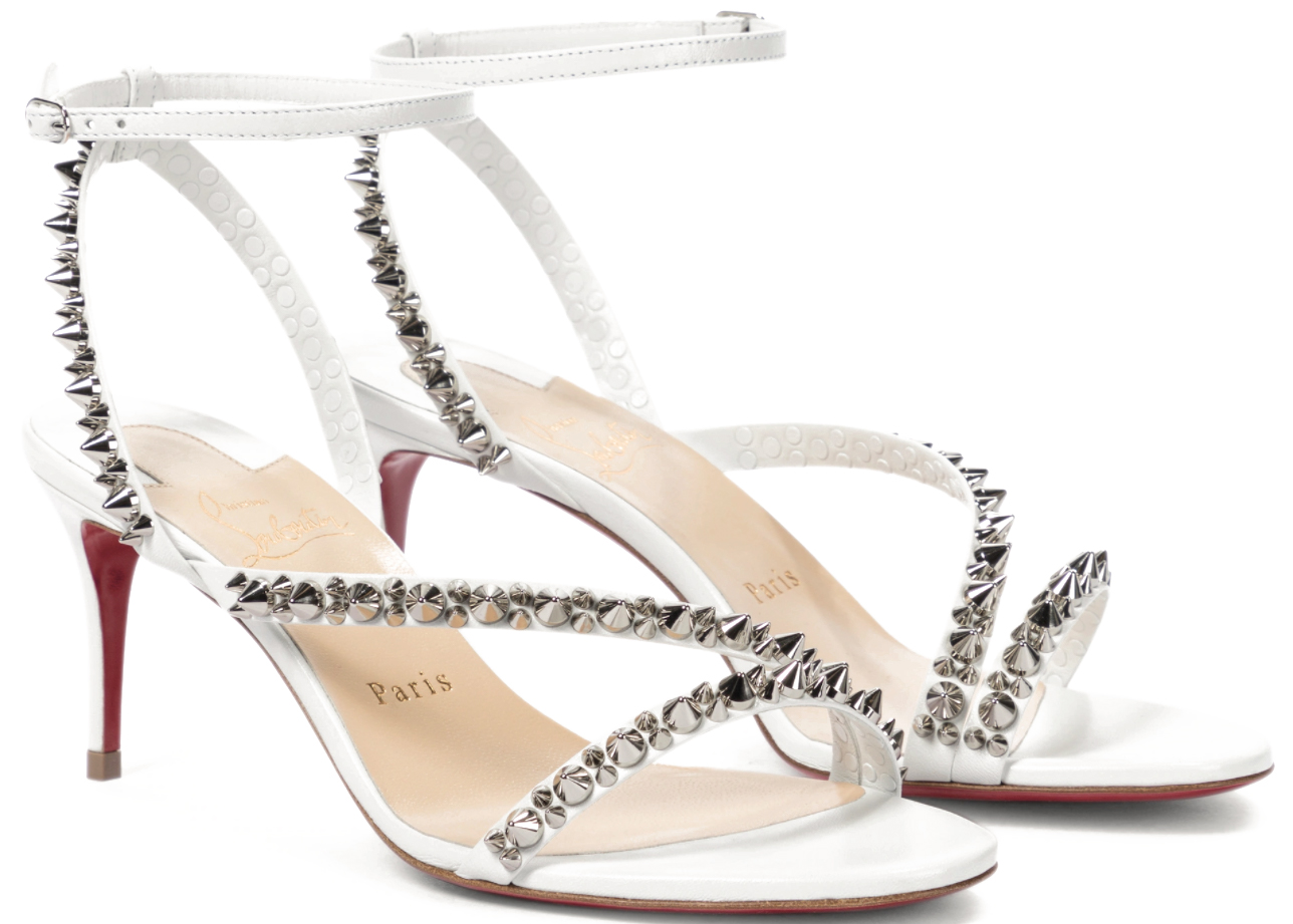 Christian Louboutin Mafaldina Spikes 70 Leather Sandals White