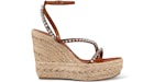 Christian Louboutin Mafaldina Zeppa 120 Braided Wedge Sandals Cuoio Brown (Women's)