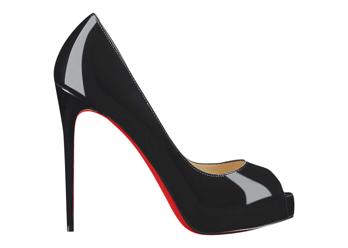 Christian Louboutin New Very Prive 120 Pump Black Patent Leather