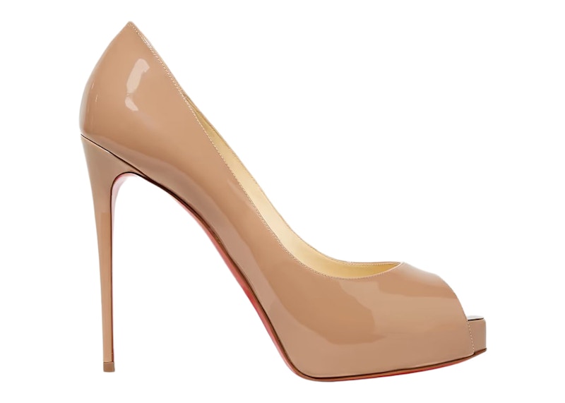 Christian Louboutin New Very Prive 120 Pump Nude Patent Leather ...