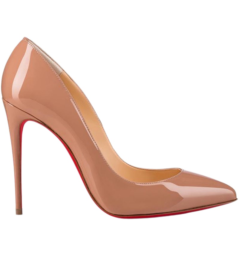 Christian Louboutin Pigalle Follies 100mm Pump Nude Patent Leather
