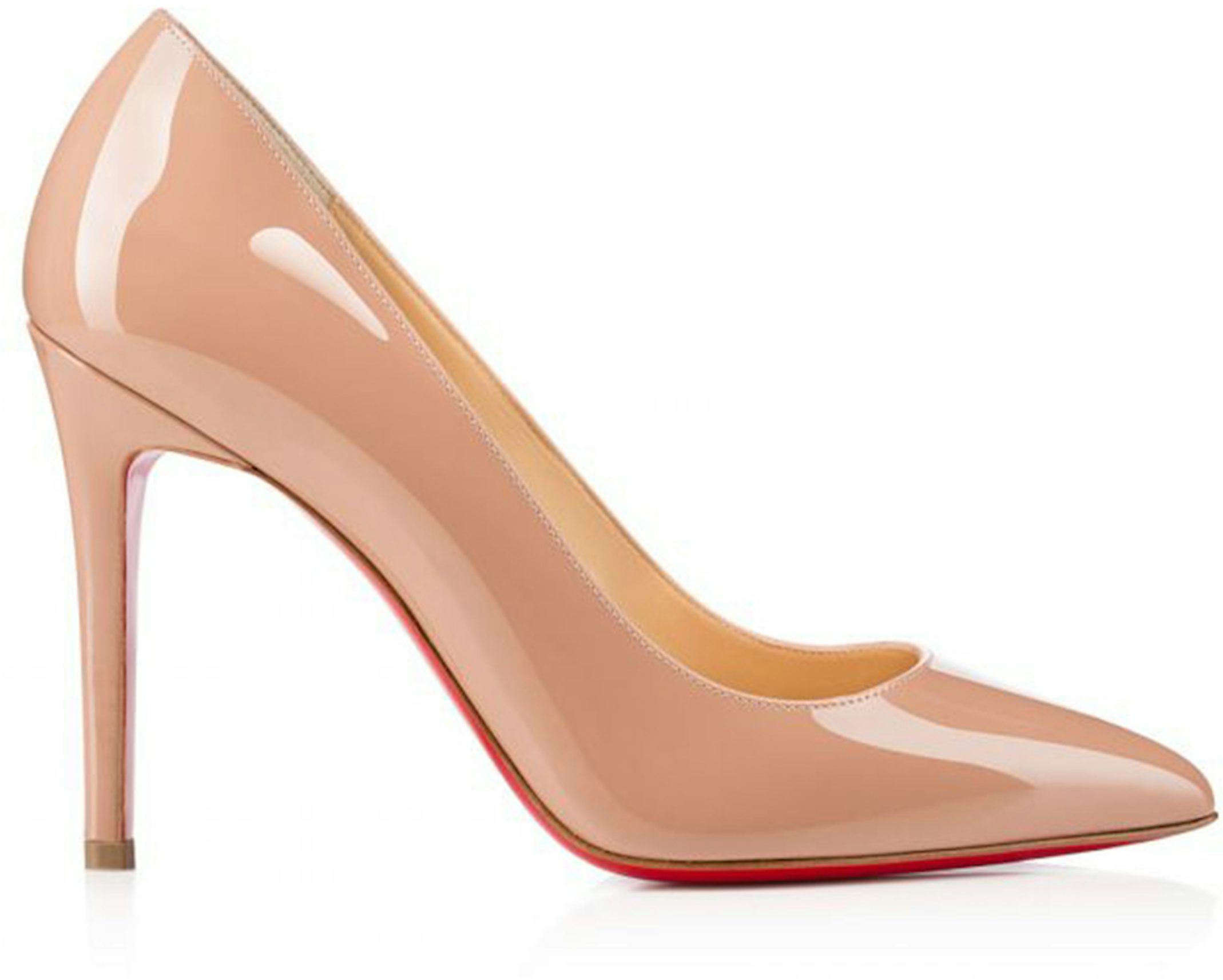 silke nær ved kaffe Christian Louboutin Pigalle 100mm Pump Nude Patent Leather - 3080680PK20 -  US