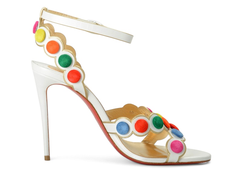 Christian Louboutin Smartissima 100 White Leather Strappy