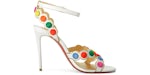 Christian Louboutin Smartissima 100 White Leather Strappy Sandal Multi Mekong (Women's)