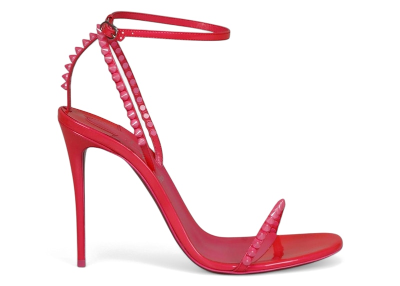 Christian Louboutin So Me 100 Patent Sandals Fluo Pink