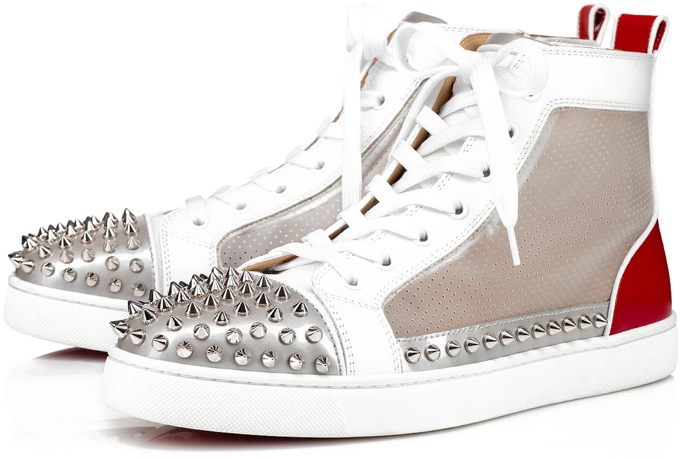 Christian Louboutin Multi/White Mat Version Louis Junior Spikes Shoes
