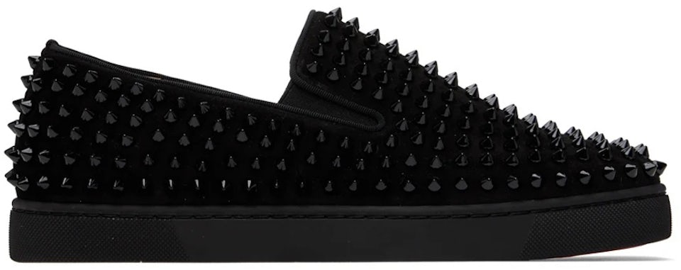 Roller-Boat - Sneakers - Veau velours and spikes - Black - Christian  Louboutin