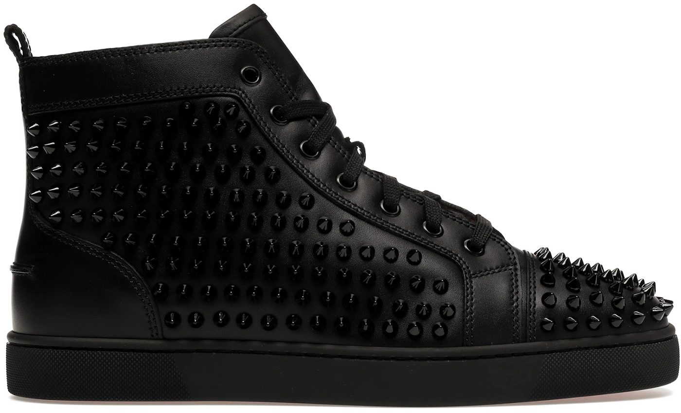 Christian Louboutin Black Louis Spikes Sneakers