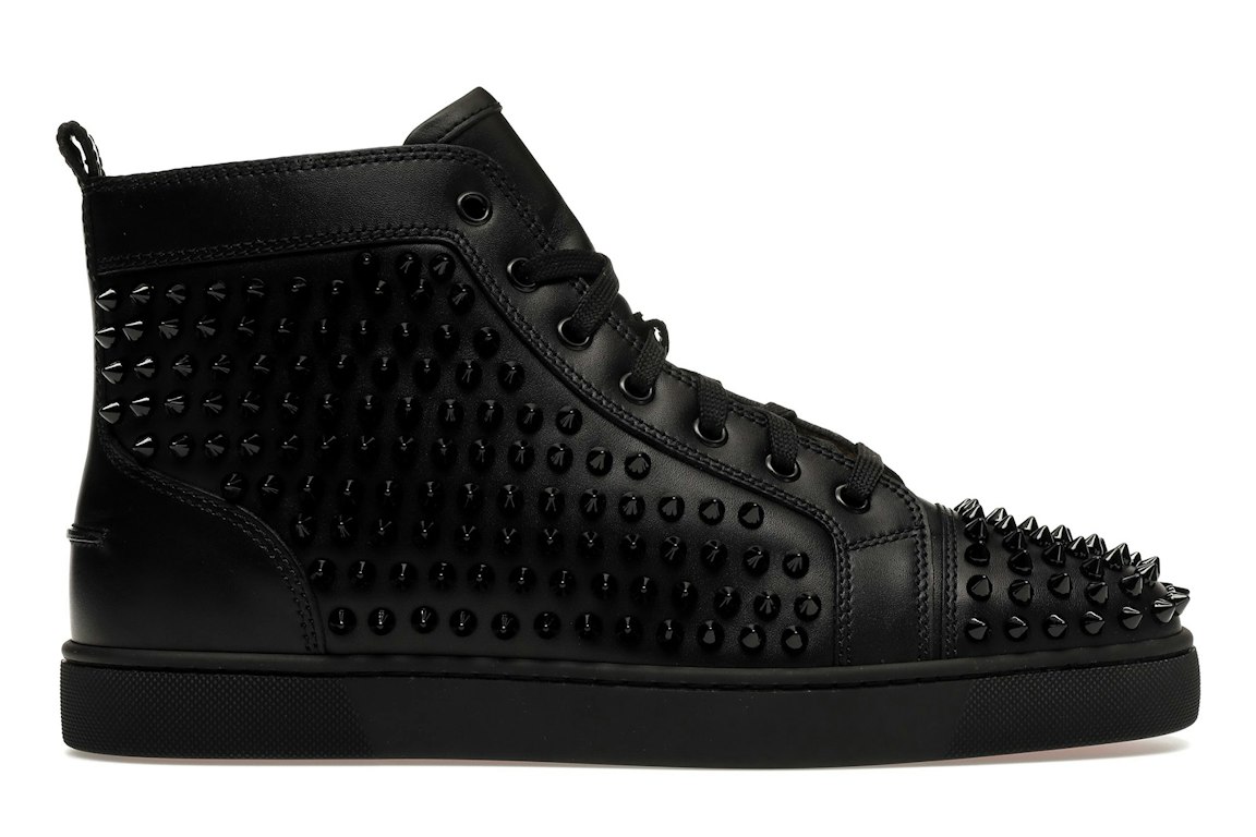 Pre-owned Christian Louboutin Spikes High Black In Black/black